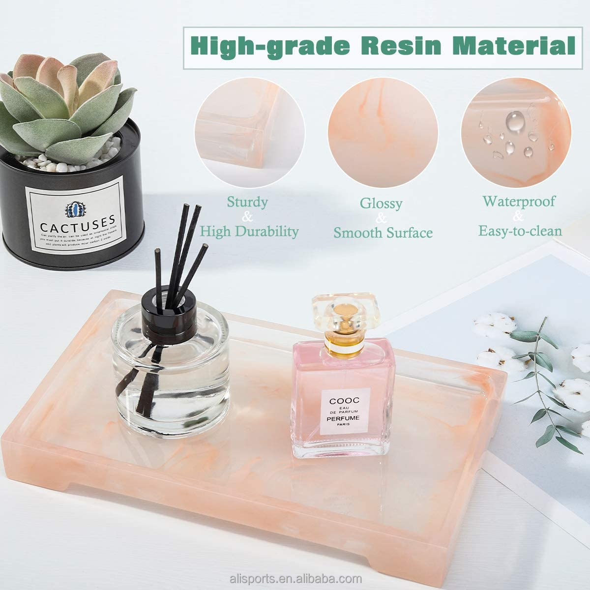 Ink Pink Resin Footed Nonslip Tray manufacturer