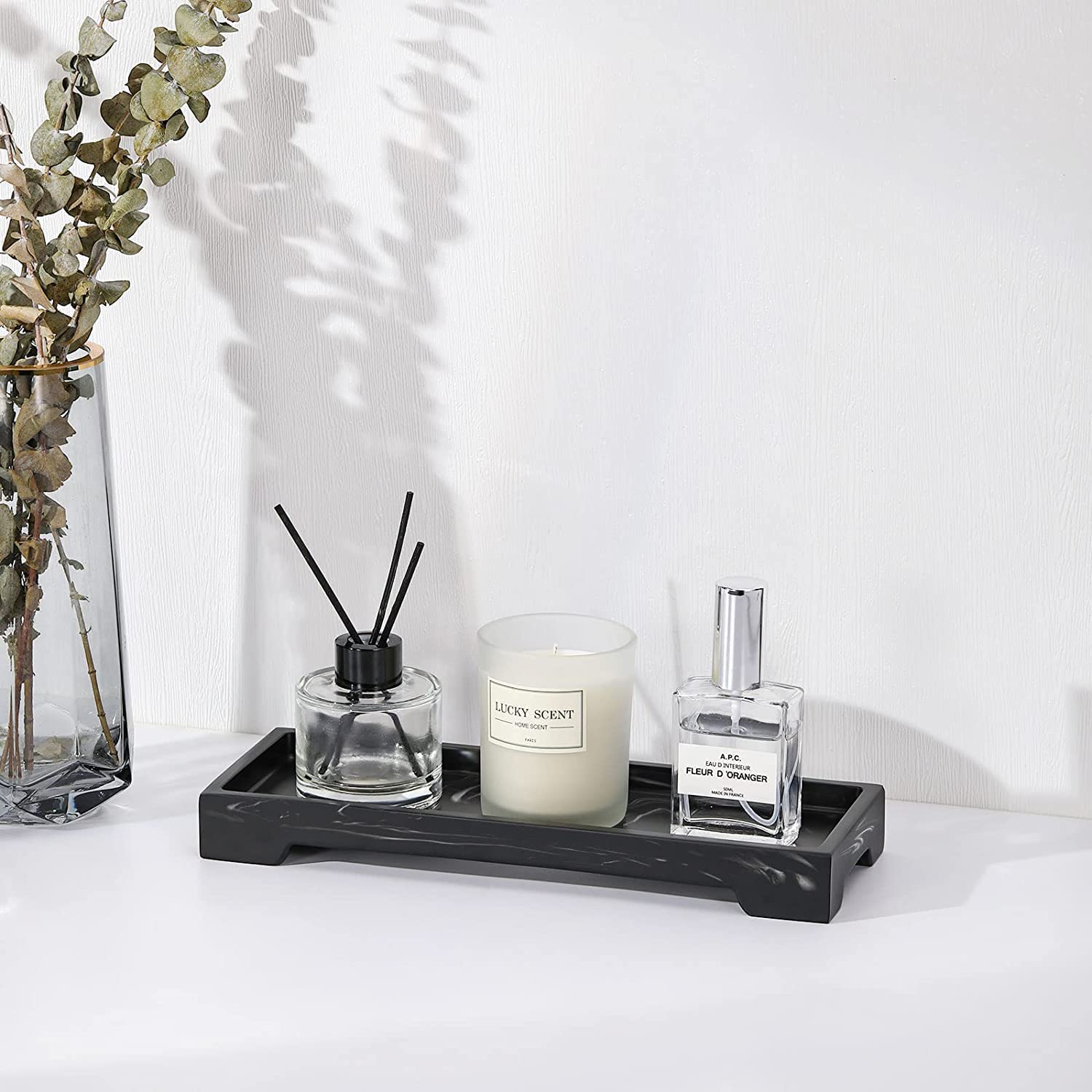 Footed Design Ink Black Cosmetics Tray manufacturer