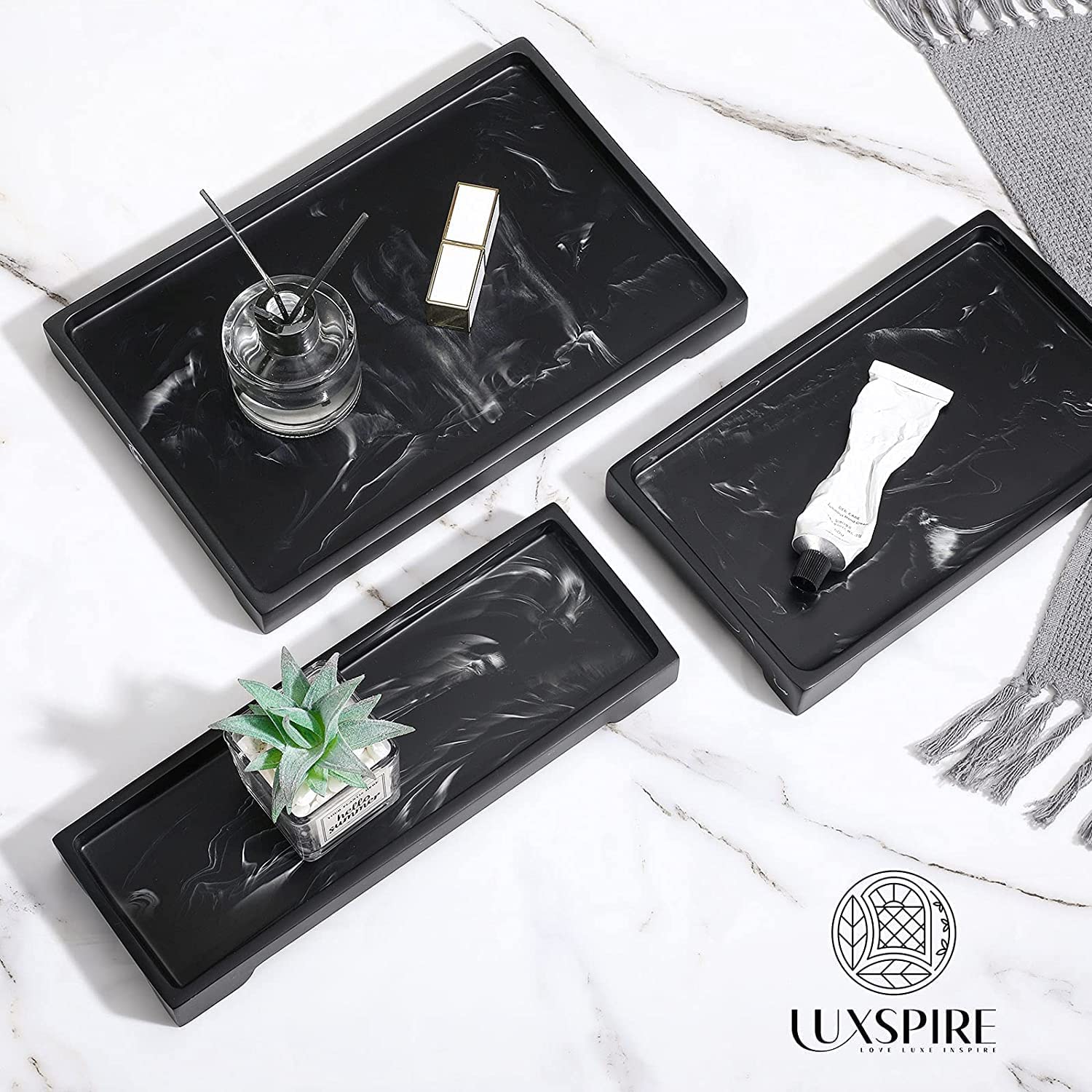 Footed Design Ink Black Cosmetics Tray manufacturer