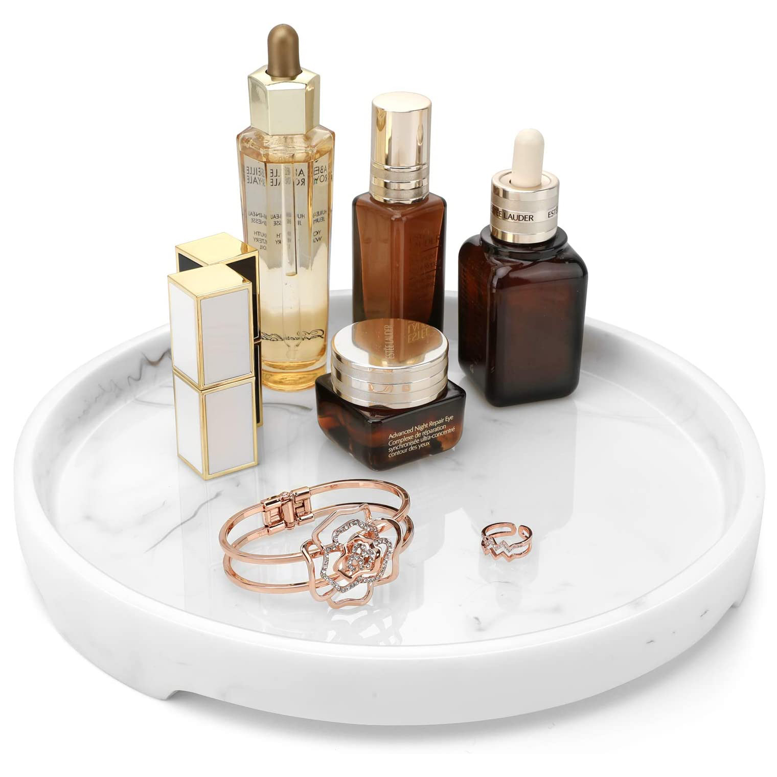 Marble White Catchal Footed Decorative Vanity Tray Manufacturer