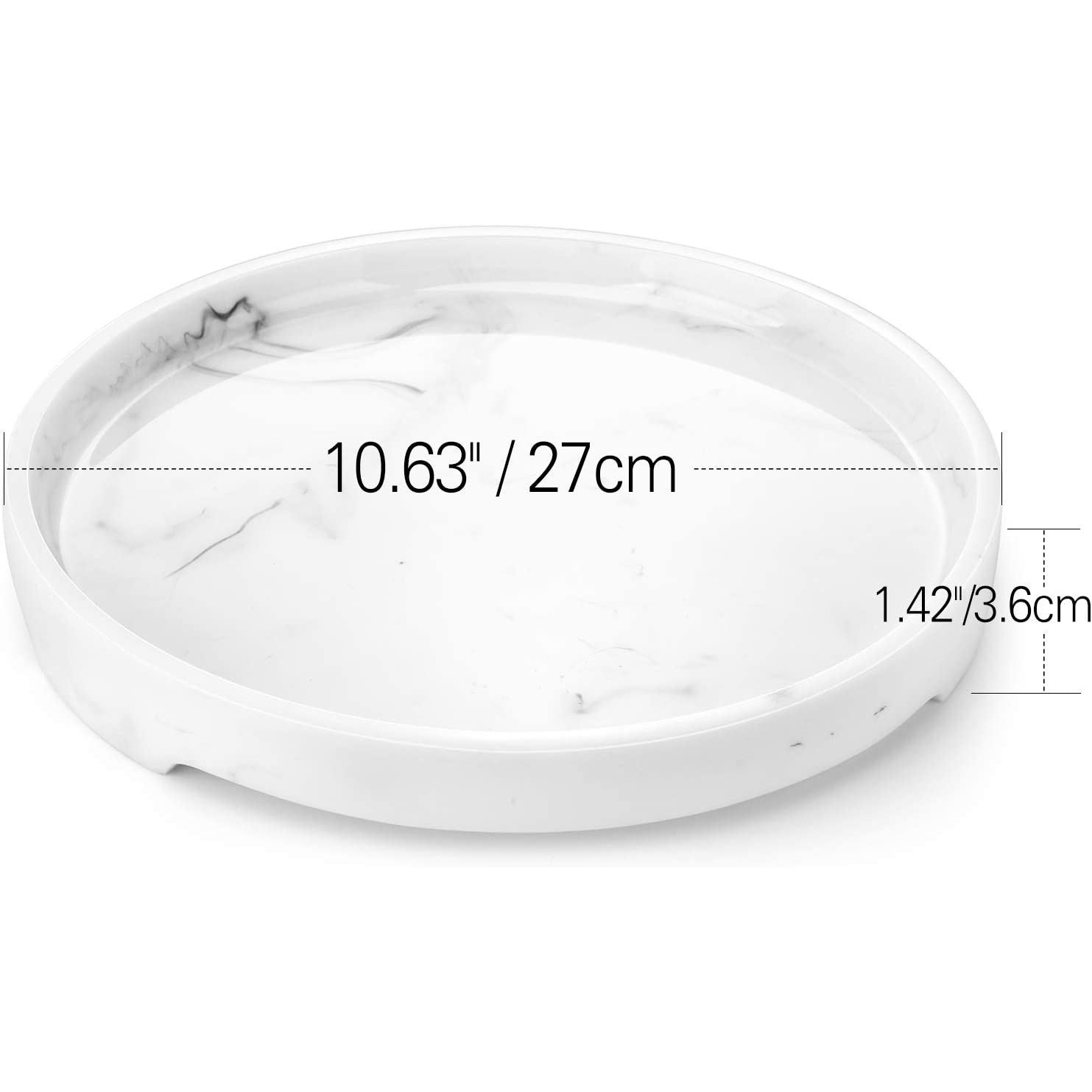 Marble White Catchal Footed Decorative Vanity Tray Manufacturer