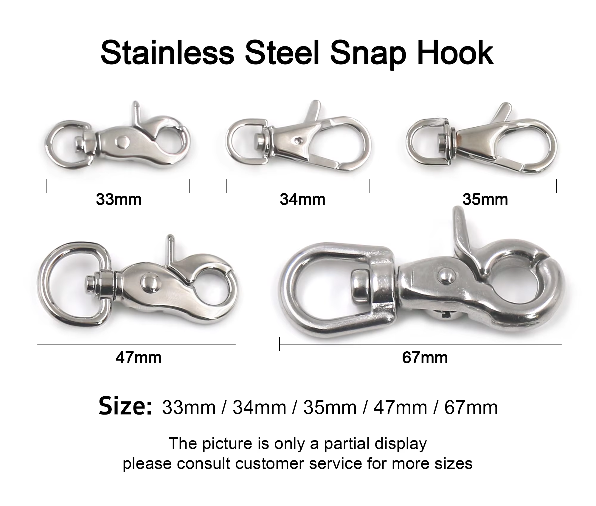 stainless steel snap hook