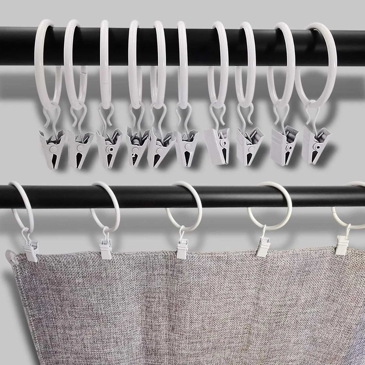 white curtain ring