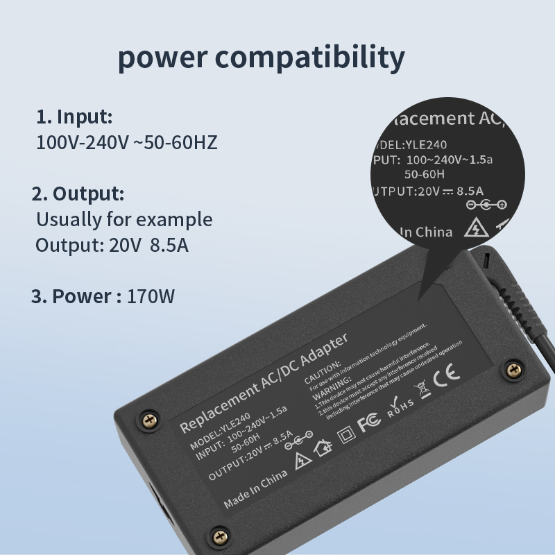 20V 8.5A square pin adapter