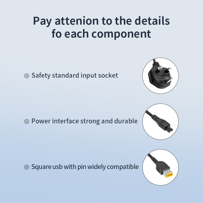 20V 6.75A Square with pin adapter