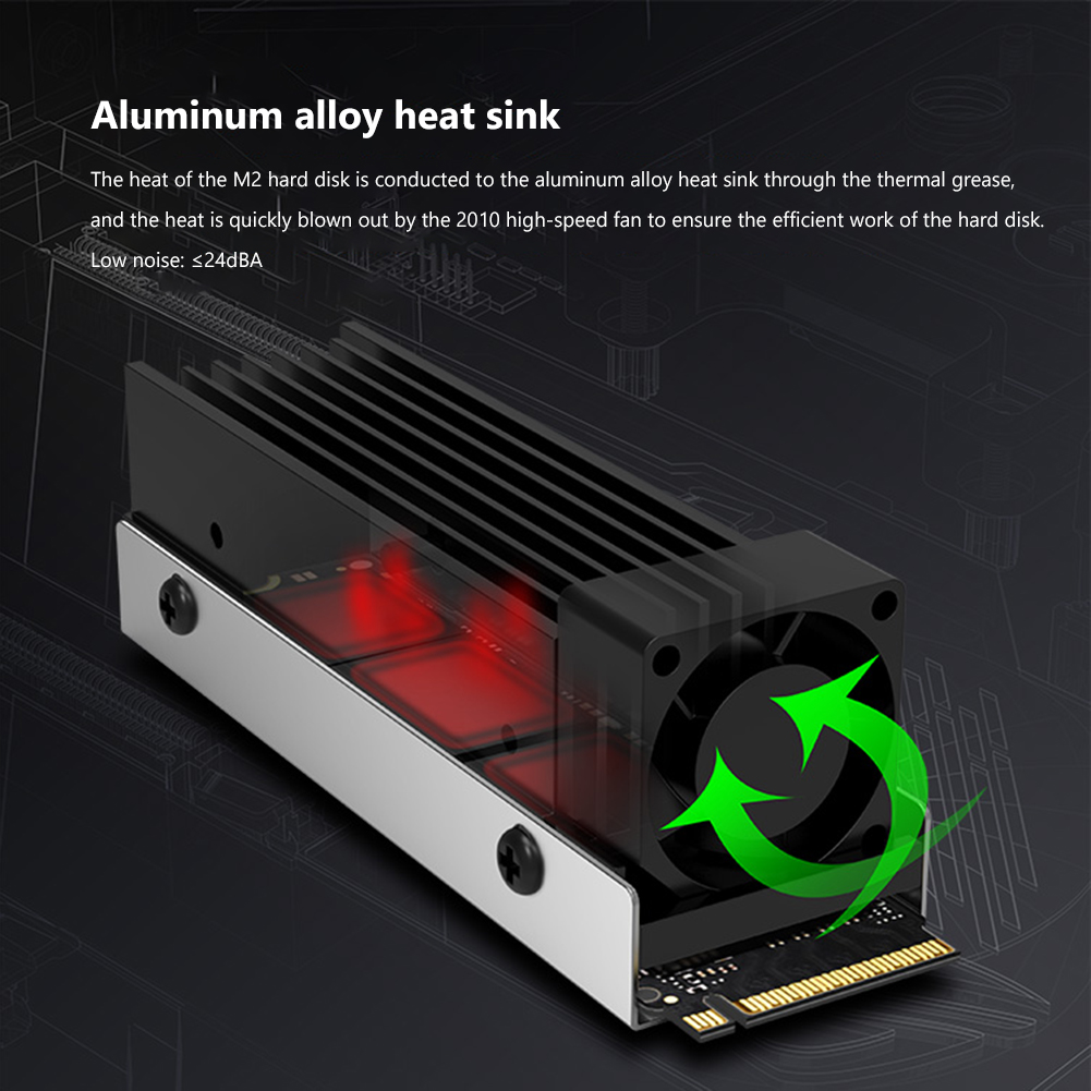 M.2 SSD PCI-E NVMe Heat Sink M2 2280 Solid State Hard Disk Radiator with Fan for Desktop PC Accessories Factory quality 15
