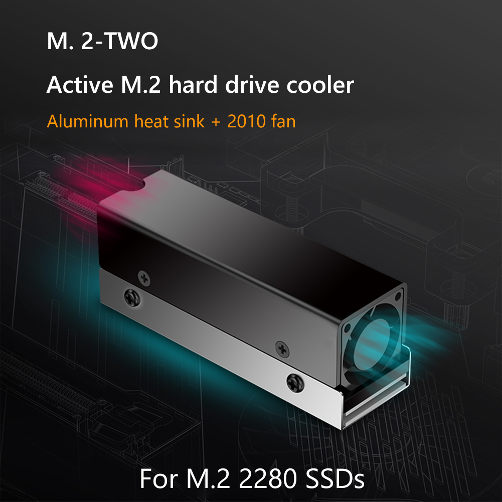 M.2 SSD PCI-E NVMe Heat Sink M2 2280 Solid State Hard Disk Radiator with Fan for Desktop PC Accessories Factory quality 15