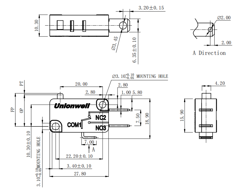 Dibujo básico de Micro Switch