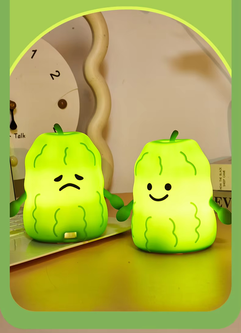 Hot Sale Silicone Bitter Melon Light 2025 New Rechargeable LED Children Night Light Touch Control Bedroom Decor 6