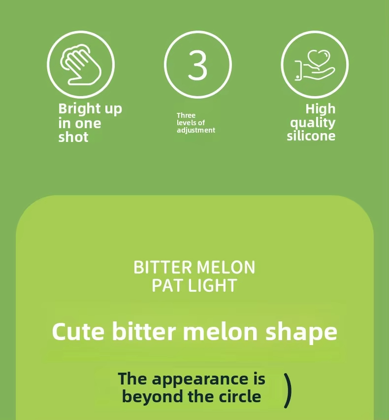 Hot Sale Silicone Bitter Melon Light 2025 New Rechargeable LED Children Night Light Touch Control Bedroom Decor 5