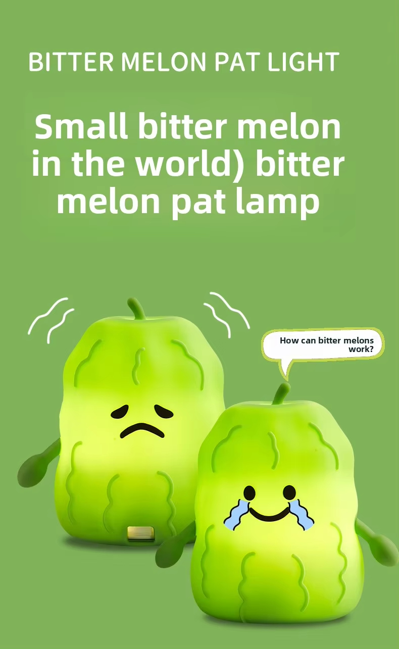 Hot Sale Silicone Bitter Melon Light 2025 New Rechargeable LED Children Night Light Touch Control Bedroom Decor 4