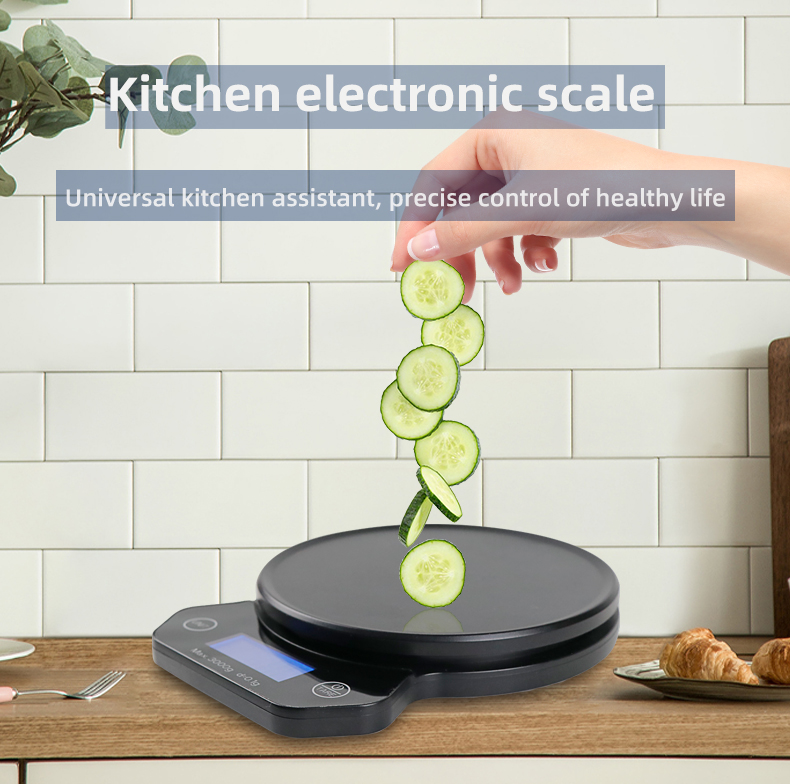 Portable 5kg ABS+Stainless Steel Round Food Nutrition Weighing Scale