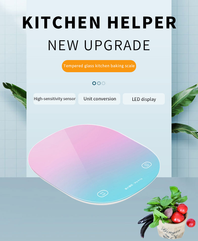 Kitchen Helper New Upgrade Tempered Glass Kitchen Baking Scale
