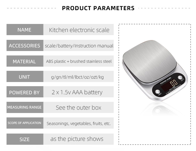 10kg Electronic Digital Stainless Steel Waterproof Food Kitchen Scale
