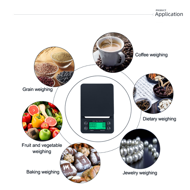 Portable 3kg/0.1g High Precision LCD Drip Coffee Scale with Timer