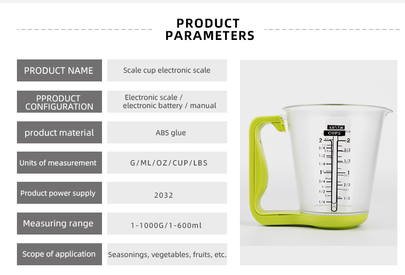 Multi-function Digital Measuring Cup 600ml Kitchen Scales