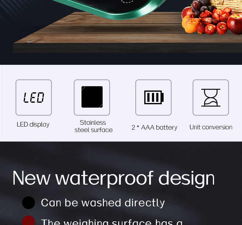 5kg 0.1g Waterpoof Cake Ingredient Kitchen Scale