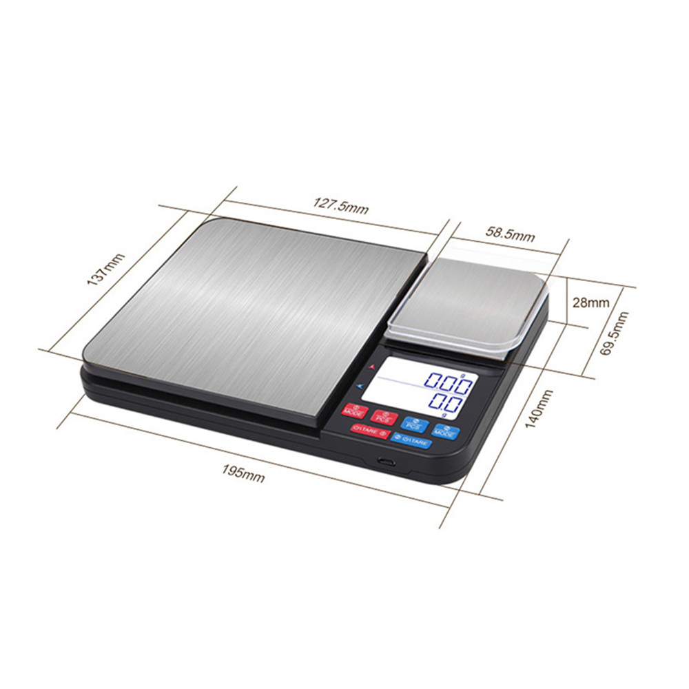 Two Weighing Platforms Big Platform Dual Platform Digital Food Scale Stainless Steel