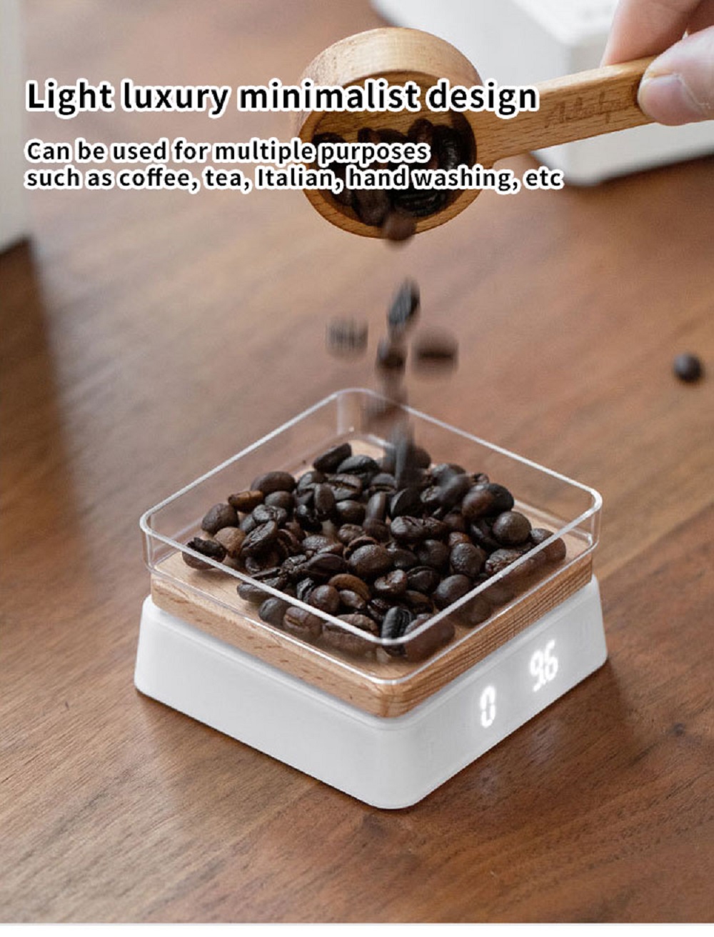 Square 1kg Digital Mini Timer Tea Scale