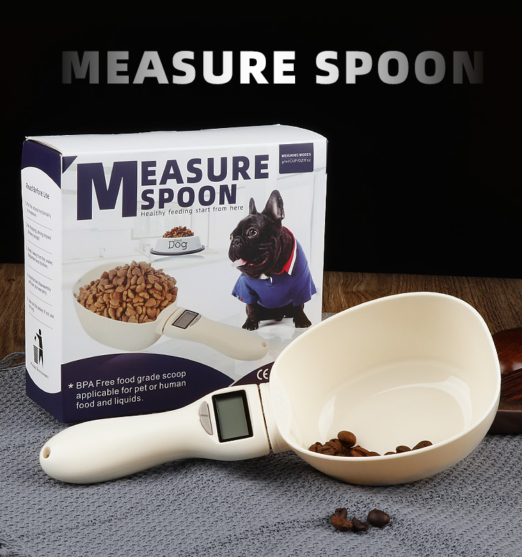 Pet Spoon Scale for Cats and Dogs Food Scoops Detachable Adjustable Digital Pet Measuring Spoon
