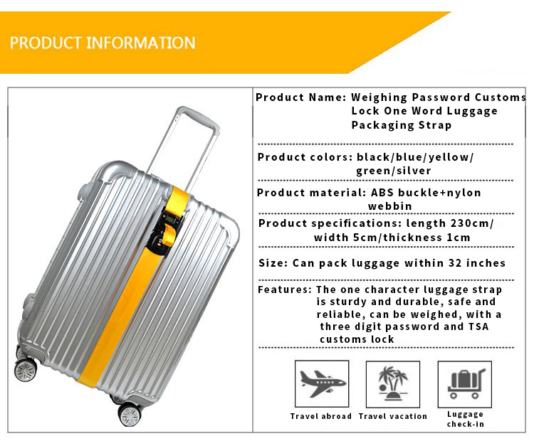 Weighing code customs lock one word luggage packing belt