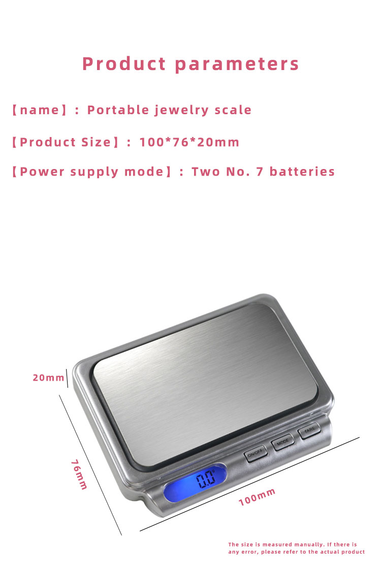 Large Platform Stainless Steel Blue Backlight Digital Jewelry Scale