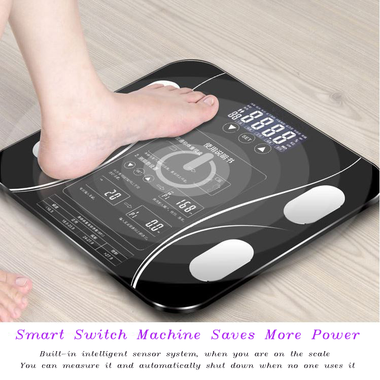 180kg Wifi Smart Tempered Glass Body Fat Scale Bathroom Scale