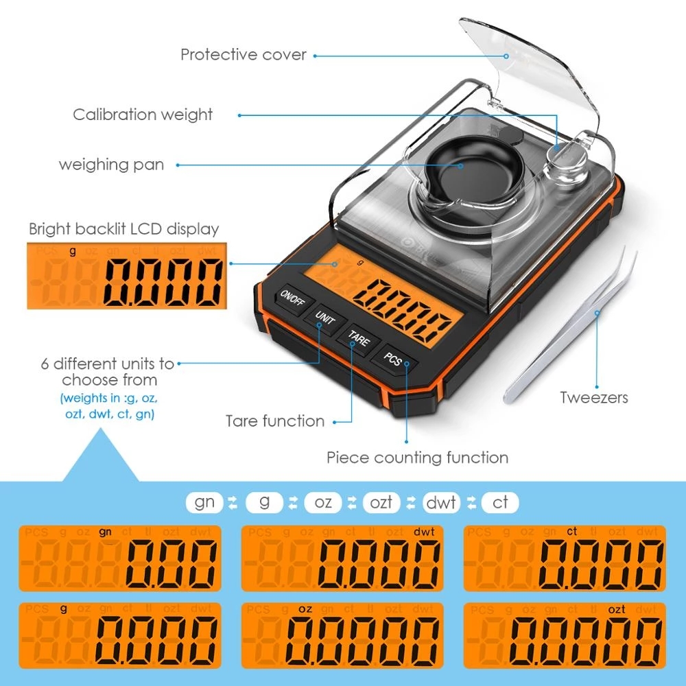 LCD display jewelry scale