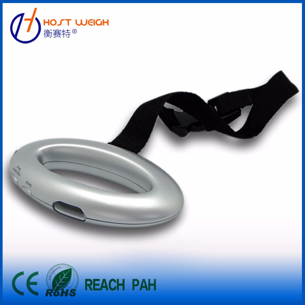 grey circle luggage scale