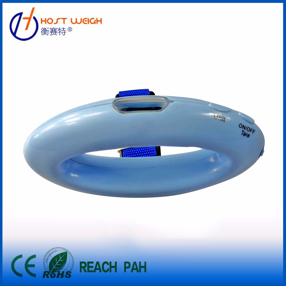 blue circle luggage scale