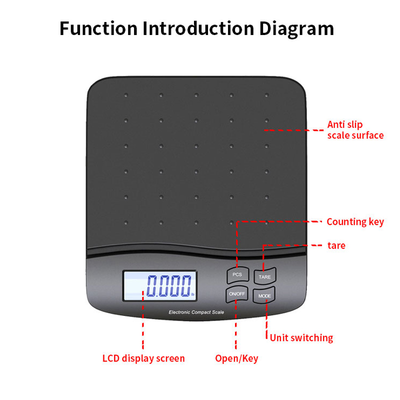 Anti Slip Surface Portable LCD Kitchen Food Scale Nutritional Smart Digital Kitchen Scale