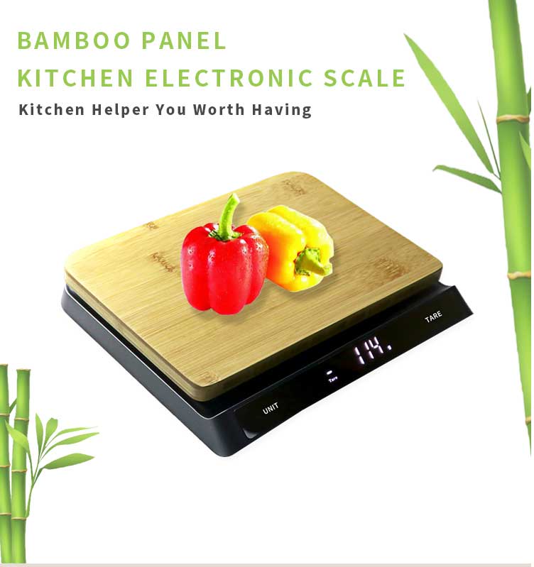 15kg Bamboo Digital Food Weighing Scale