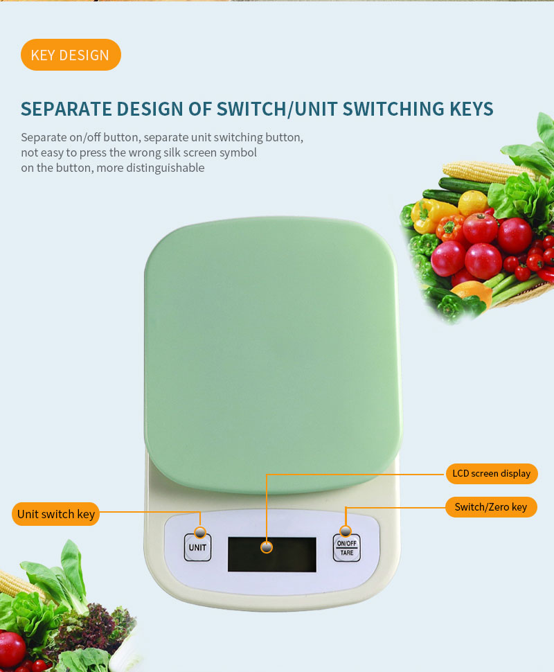 Household Food Weighing Scale Plastic Small Digital Kitchen Scale