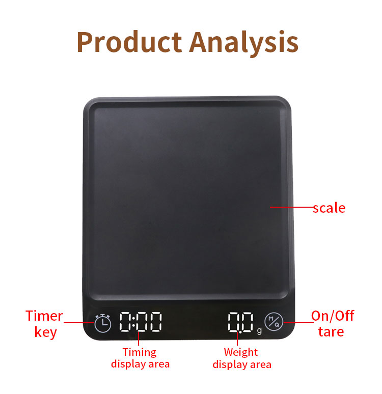 Customizable 3kg Mini Electronic Timer Small Coffee Scale