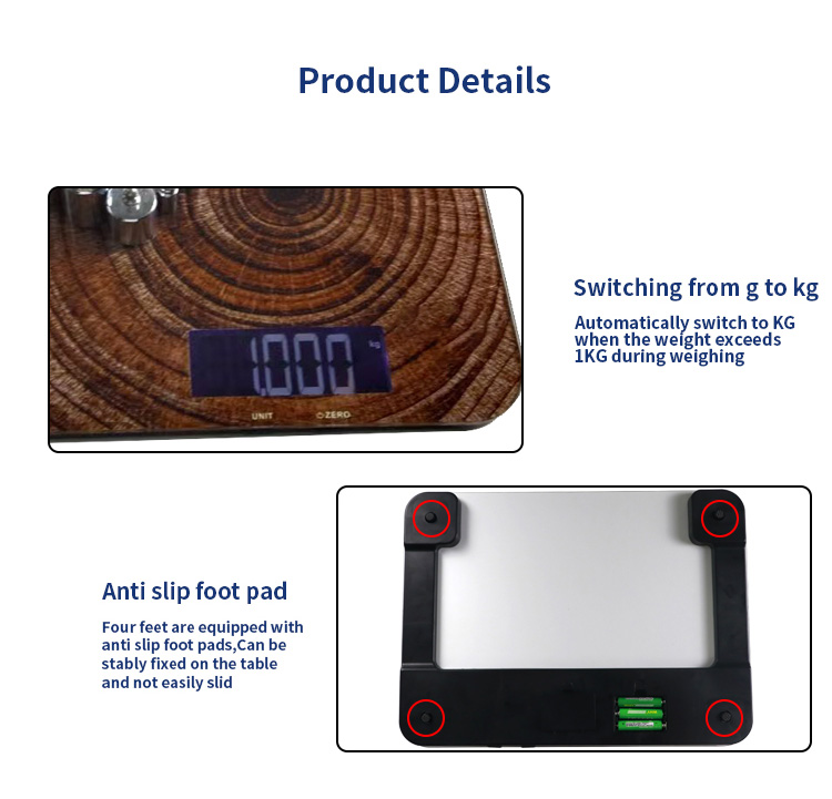 Anti slip foot pad kitchen scale
