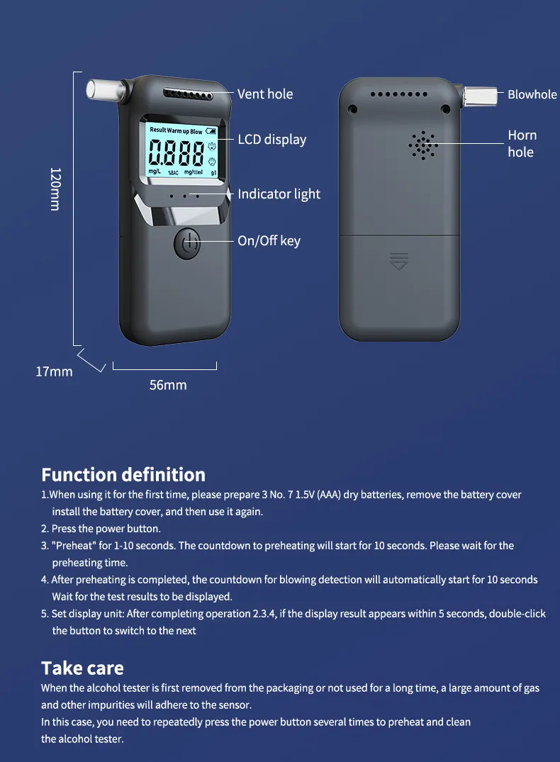 alcohol tester mouth piece