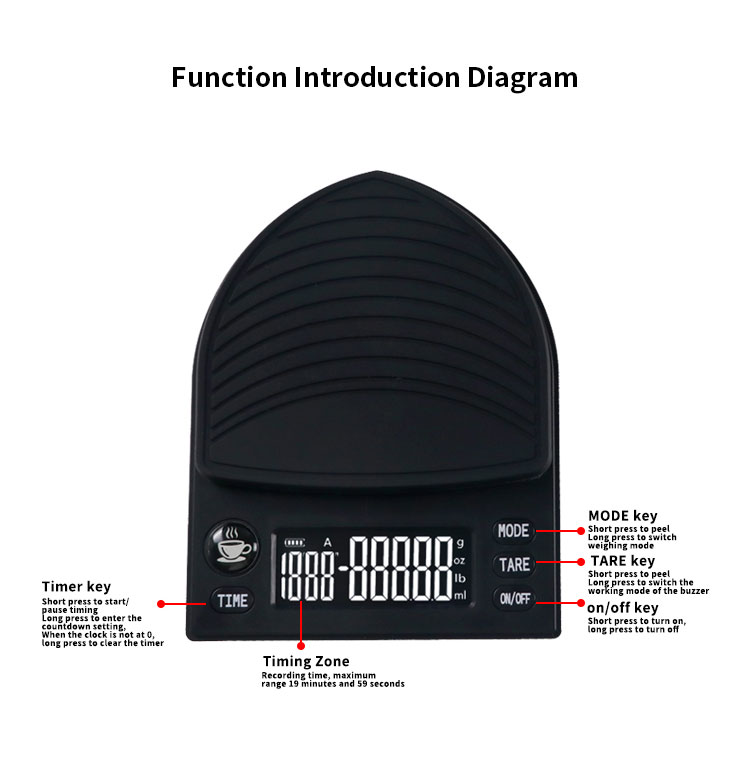 2kg 0.1g Digital USB Small Coffee Scale
