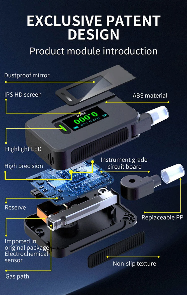 High-Precision Fuel Cell Electrochemical Alcohol for Test Detector Alcohol Tester for Gas Analyzers