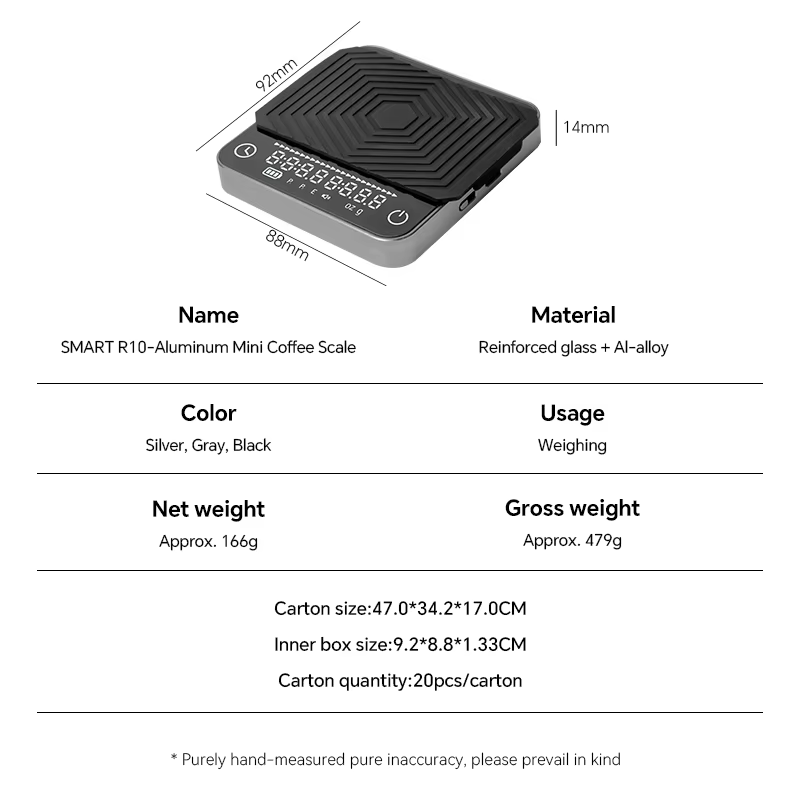 black mini coffee scale