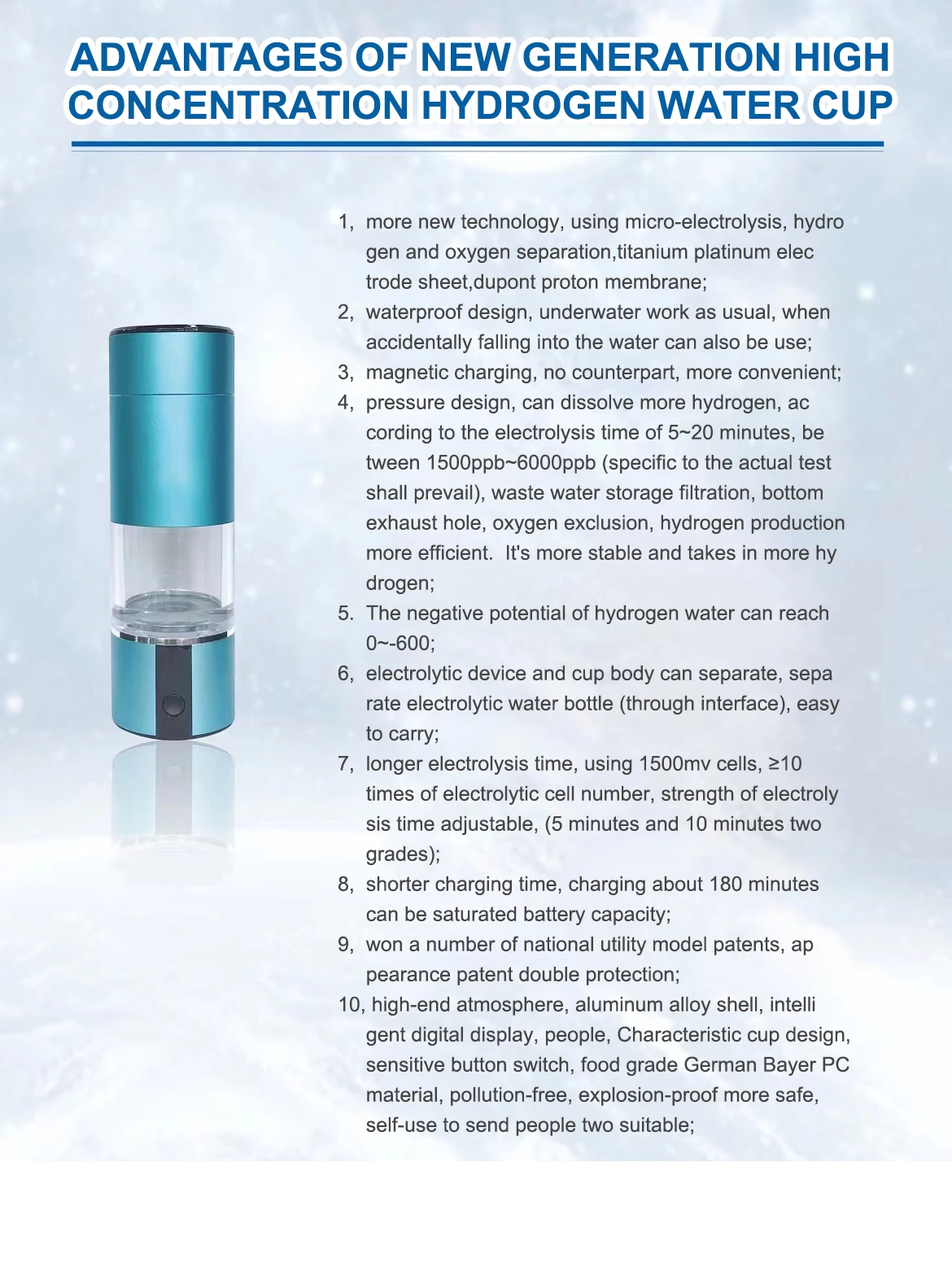 Hydrogen Water Cup