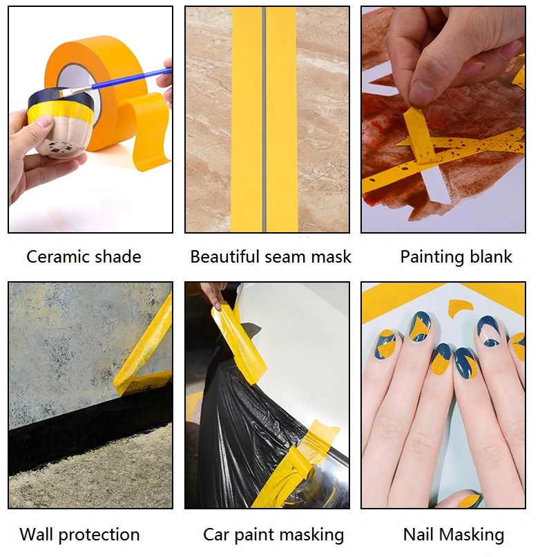 painting tape-180'C heat-resistant crepe paper tape-Yellow painting tape for high heat