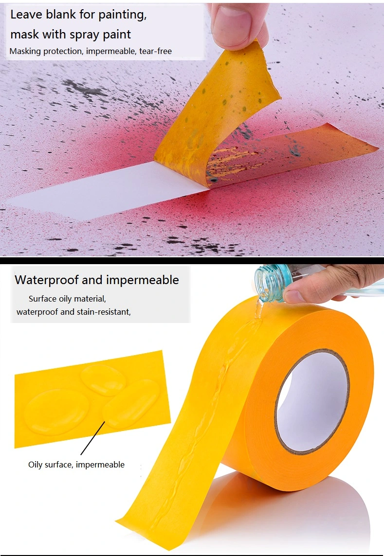 painting tape-180'C heat-resistant crepe paper tape-Yellow painting tape for high heat