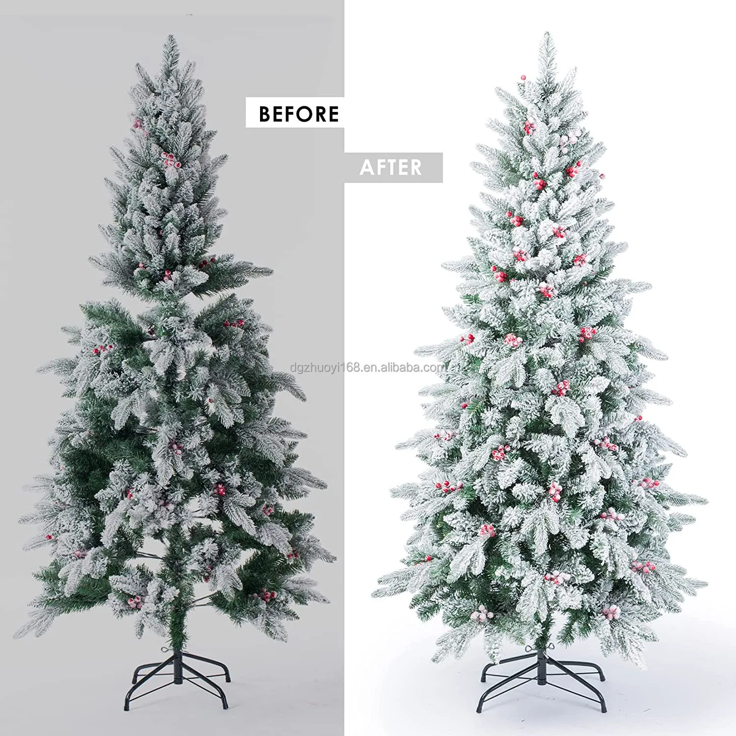 Eleve su decoración navideña con este árbol de Navidad artificial cubierto de nieve de 6 pies. Es perfecto para el hogar, el jardín, la oficina o la boda. Ofreciendo flexibilidad OEM/ODM tanto para entusiastas de las fiestas como para empresas.