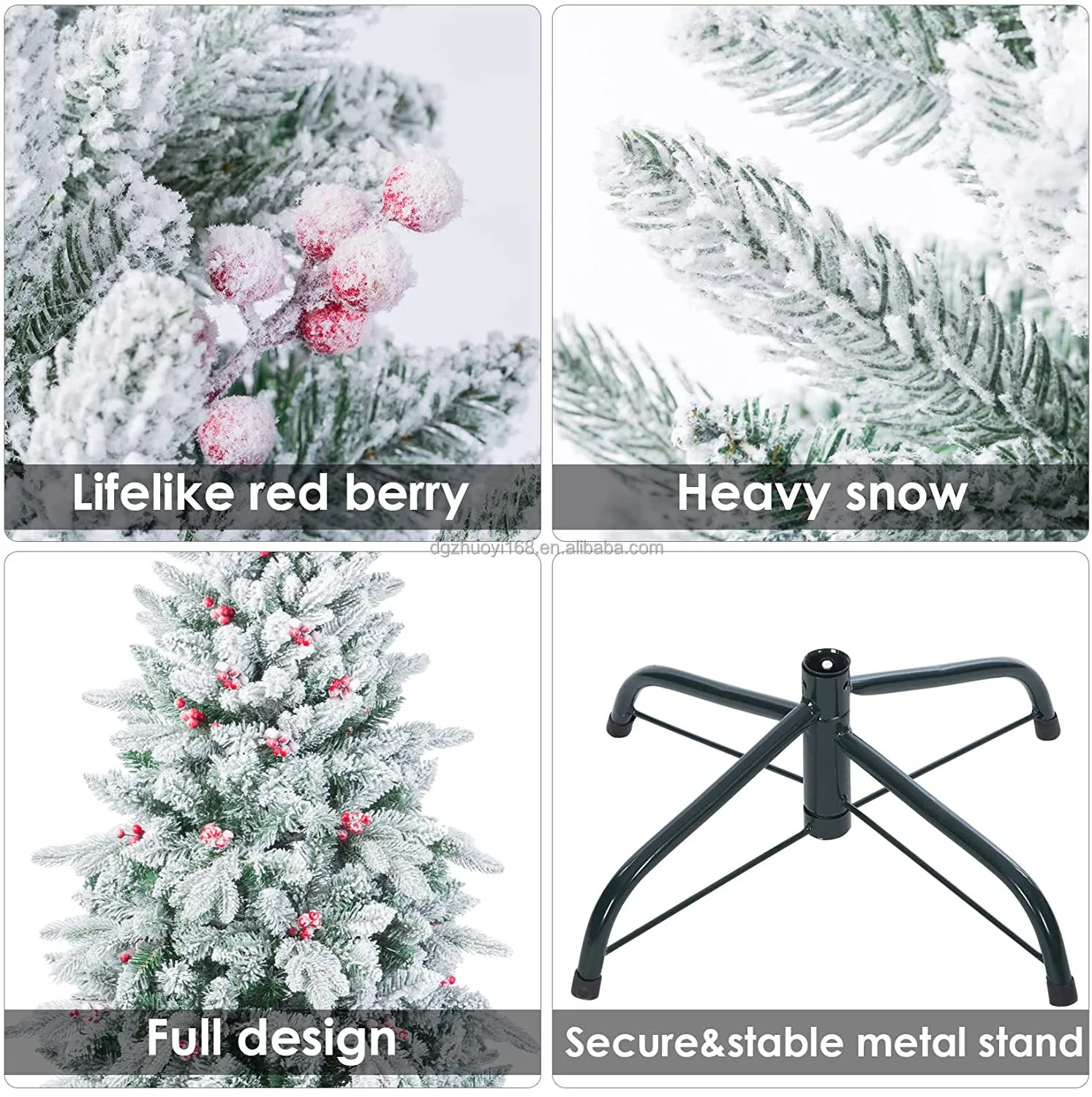 Eleve su decoración navideña con este árbol de Navidad artificial cubierto de nieve de 6 pies. Es perfecto para el hogar, el jardín, la oficina o la boda. Ofreciendo flexibilidad OEM/ODM tanto para entusiastas de las fiestas como para empresas.