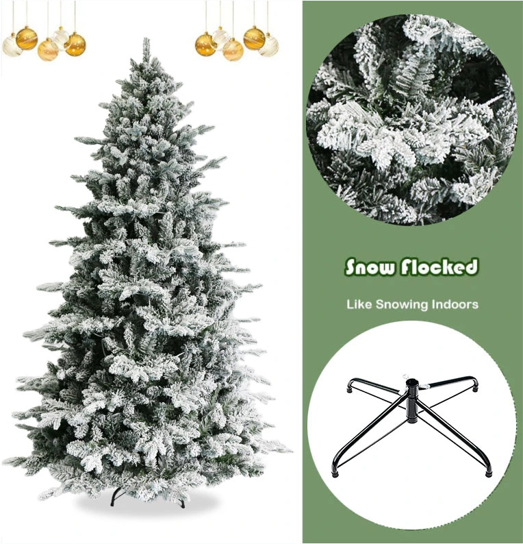 Kaufen Sie Trendy Tree 6,5 Fuß beflockter Weihnachtsbaum TCH43260-670L. Realistischer PVC/PE-Klappbaum mit warmen LED-Lichtern. Hochwertige Weihnachtsdekoration. OEM/ODM.