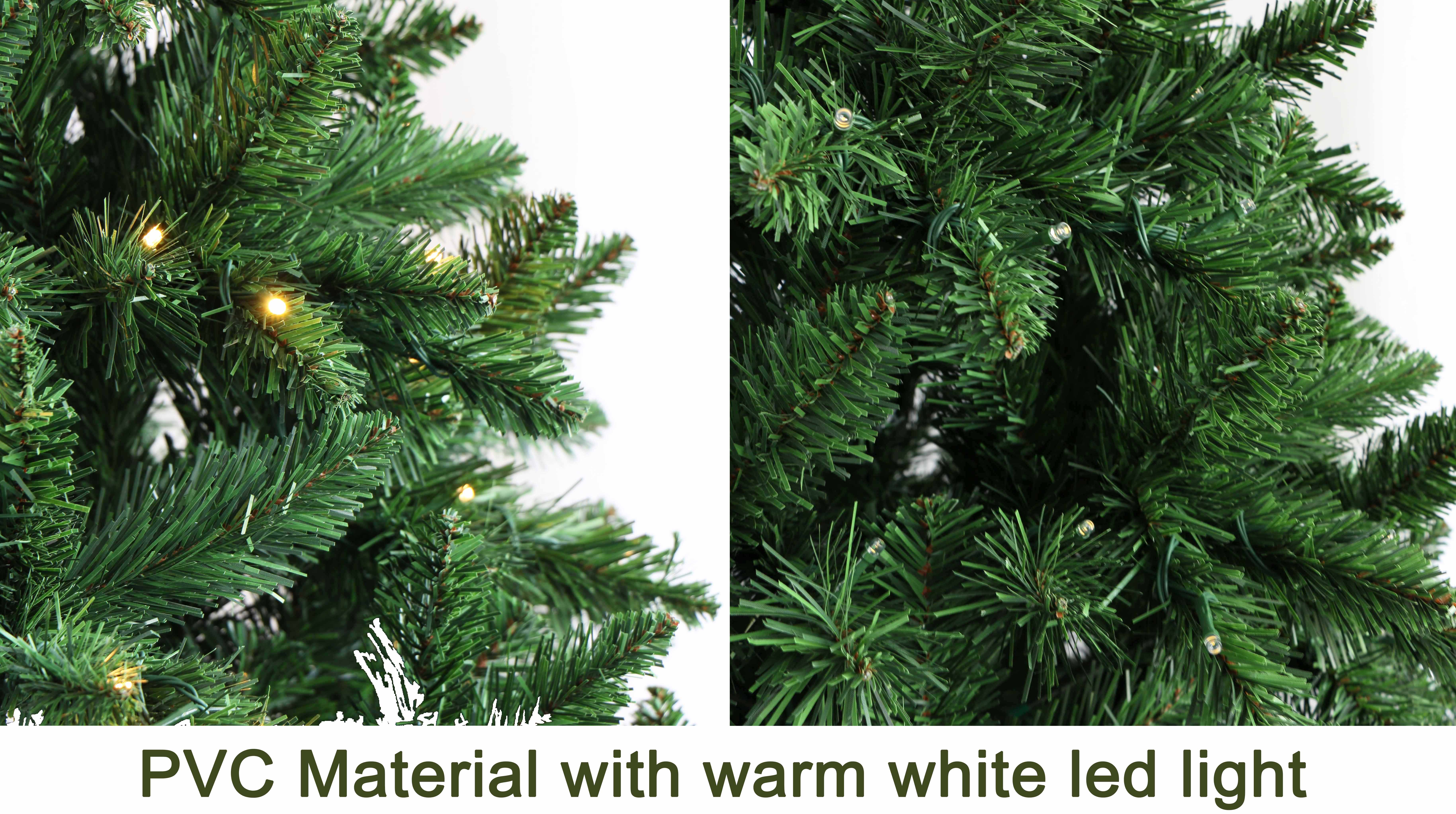 Buy 7ft Pre-lit Artificial Christmas Tree with Warm White LED Lights. Realistic Green Fir, Easy Assembly, Sturdy Metal Stand. Perfect Holiday Decor.