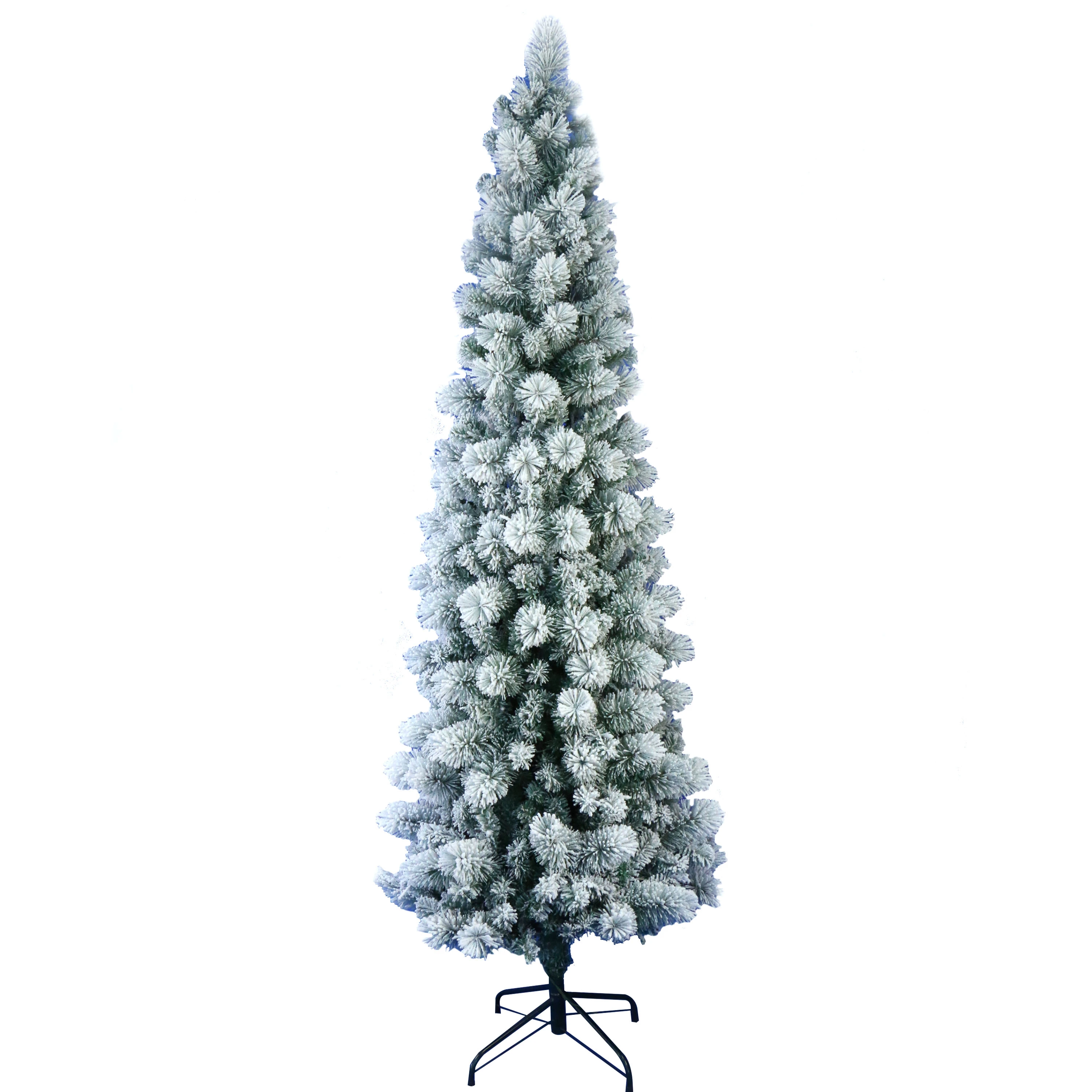 Kaufen Sie den 180 cm großen, schneebedeckten Bleistift-Weihnachtsbaum von Trendy Tree. Schlanke, platzsparende künstliche Kiefer mit Metallständer, realistischem Schneefinish und langlebiger Konstruktion. Perfekt für Heim-, Büro- und Feiertagsparty-Dekorationen.