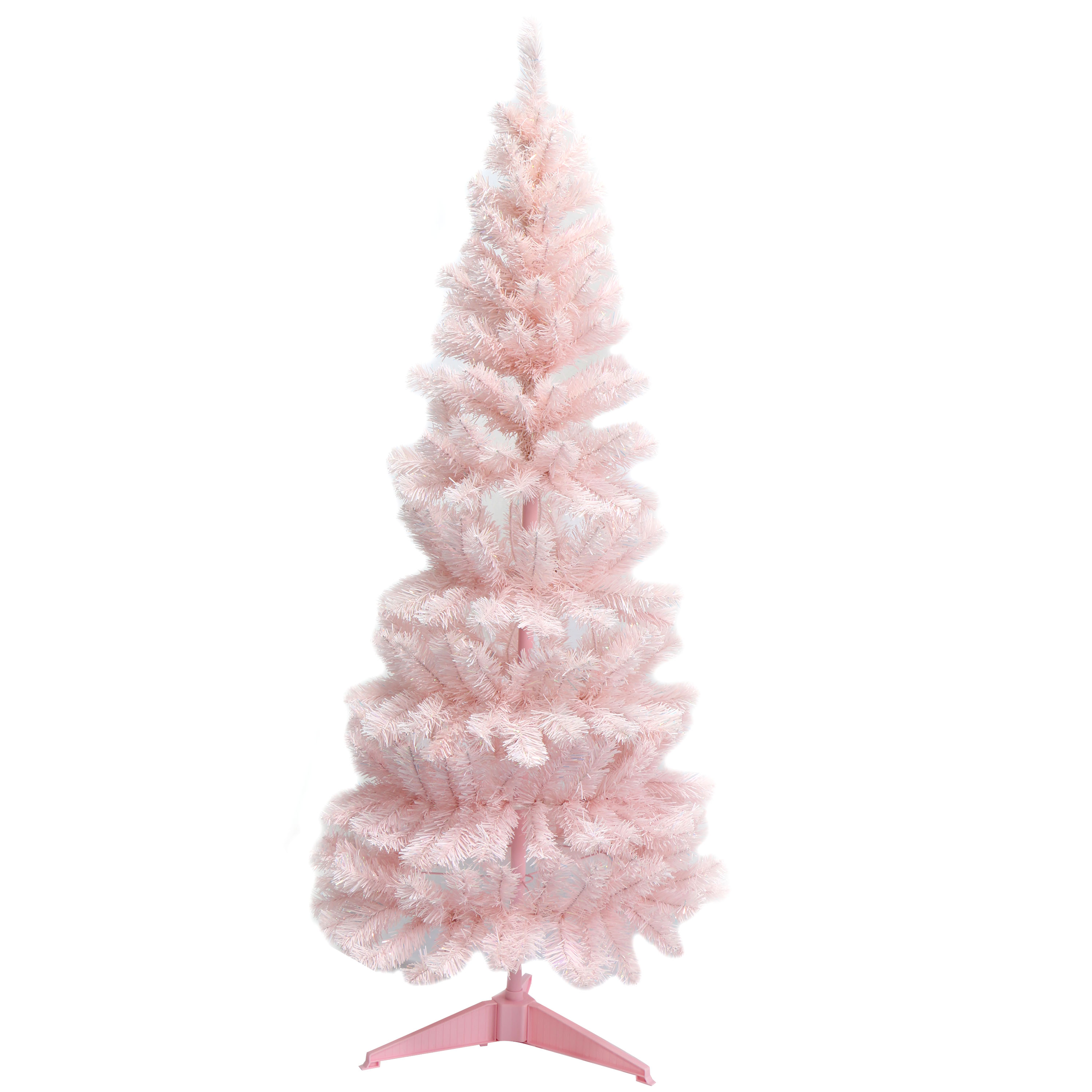 Pastel Pink Artificial Christmas Tree: Fluffy, Full-Branched Xmas Tree with Sturdy Stand. Trendy Whimsical Holiday Decor for Home, Party & Retail Spaces. Easy to Assemble, Reusable Festive Decoration. Add Playful Festive Cheer to Your Winter Celebrations. Shop Stylish Pink Christmas Trees Now!
