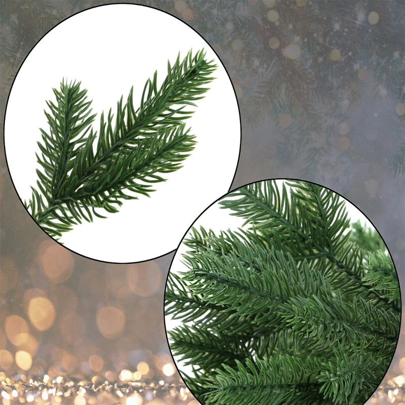 7.5ft (228cm) Pre-Lit Christmas Tree TCH10875-3838: PE+PVC material, 800 multi-color lights, 3838 tips. Realistic festive decor for home/commercial holiday use. Customizable color, export packaging. Sturdy metal stand. Ideal 2026 Christmas decoration.