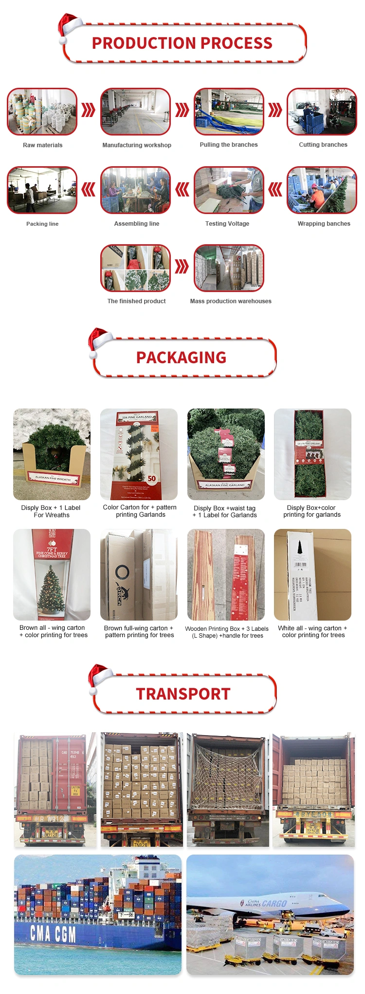 7.5ft (228cm) Pre-Lit Christmas Tree TCH10875-3838: PE+PVC material, 800 multi-color lights, 3838 tips. Realistic festive decor for home/commercial holiday use. Customizable color, export packaging. Sturdy metal stand. Ideal 2026 Christmas decoration.